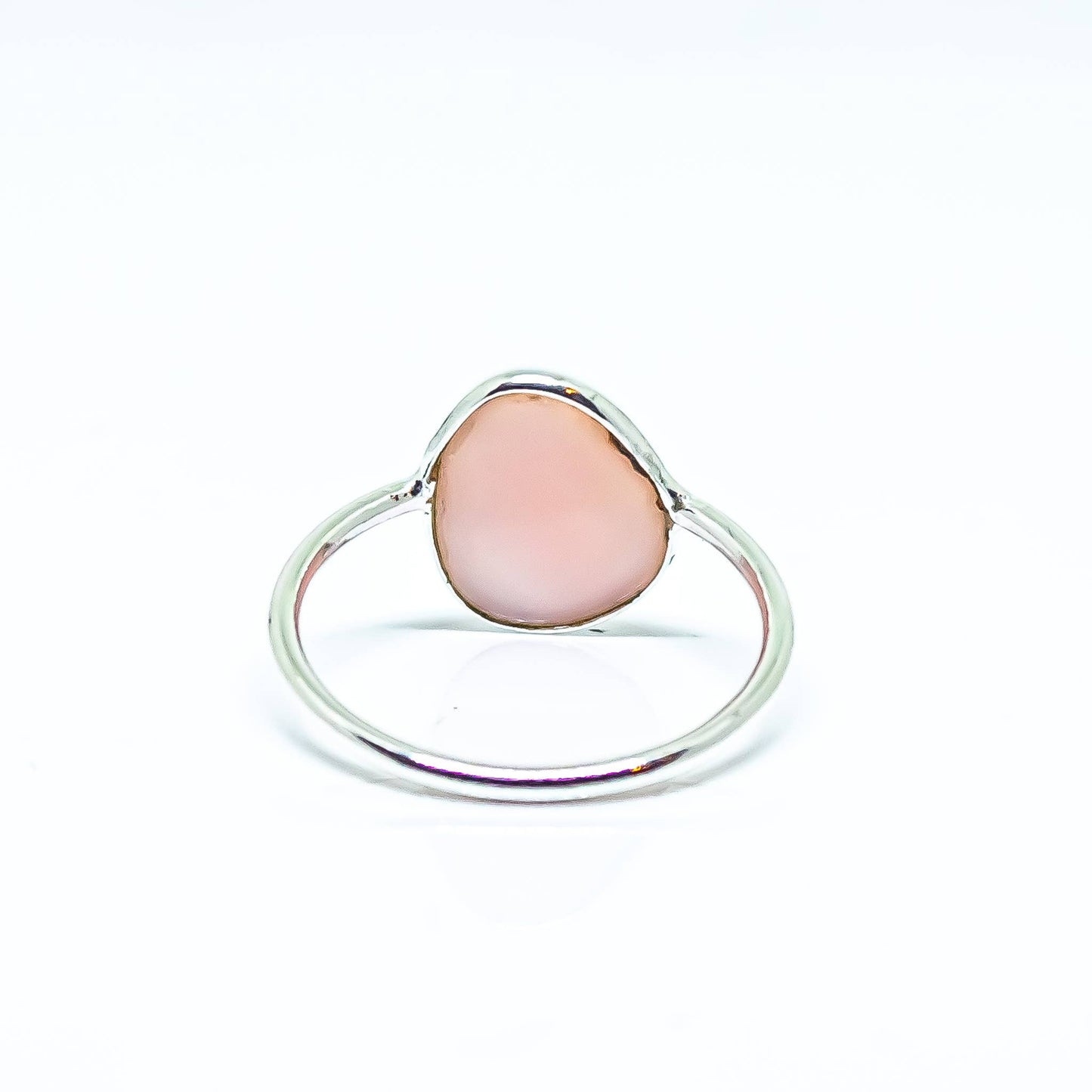Pink Opal Ring Sterling Silver Faceted