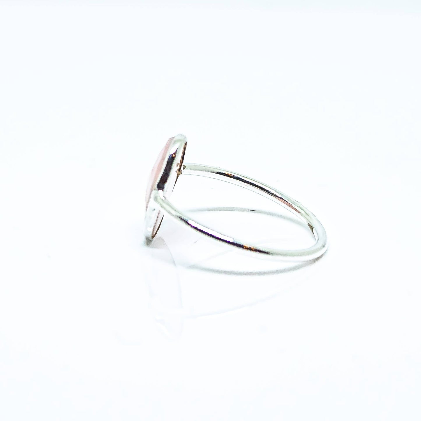 Pink Opal Ring Sterling Silver Faceted