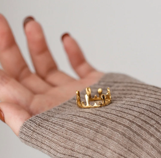 Waterproof Dripping Geometric Irregular Ring