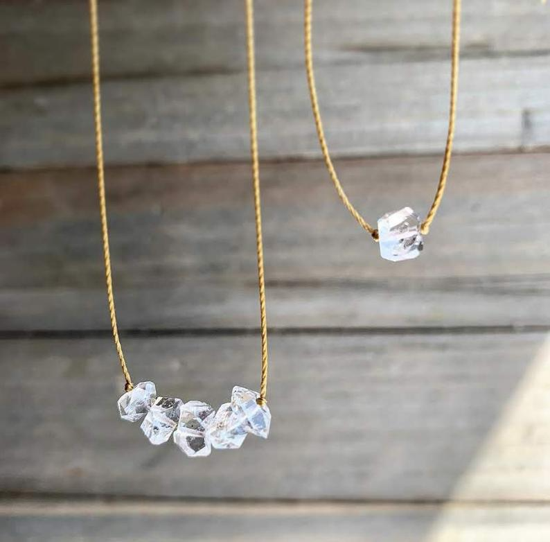 Herkimer Diamond Bar Necklace
