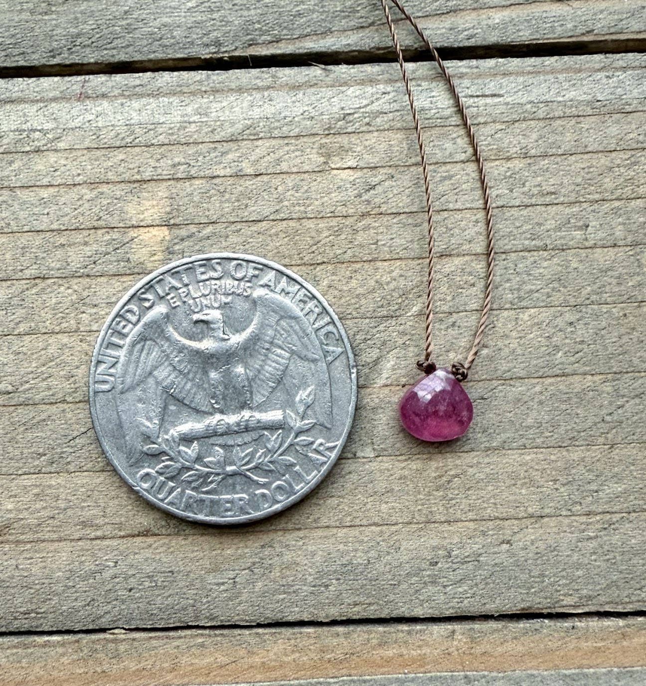 Pink Sapphire Small Faceted Teardrop Necklace
