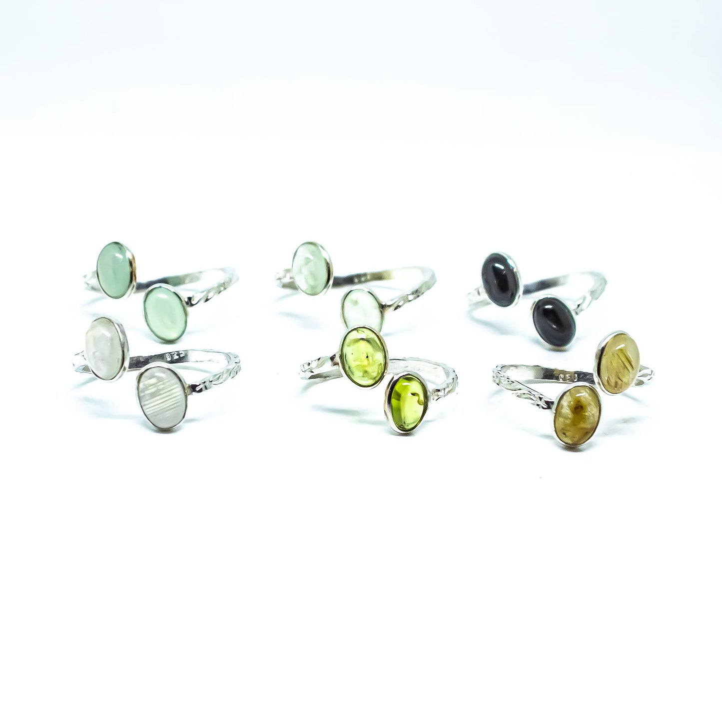 Adjustable Gemstone Ring Sterling Silver