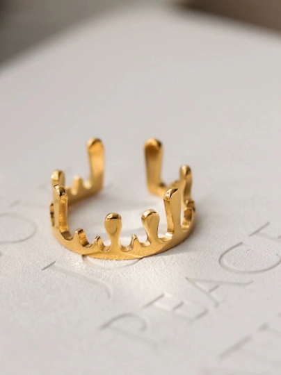 Waterproof Dripping Geometric Irregular Ring