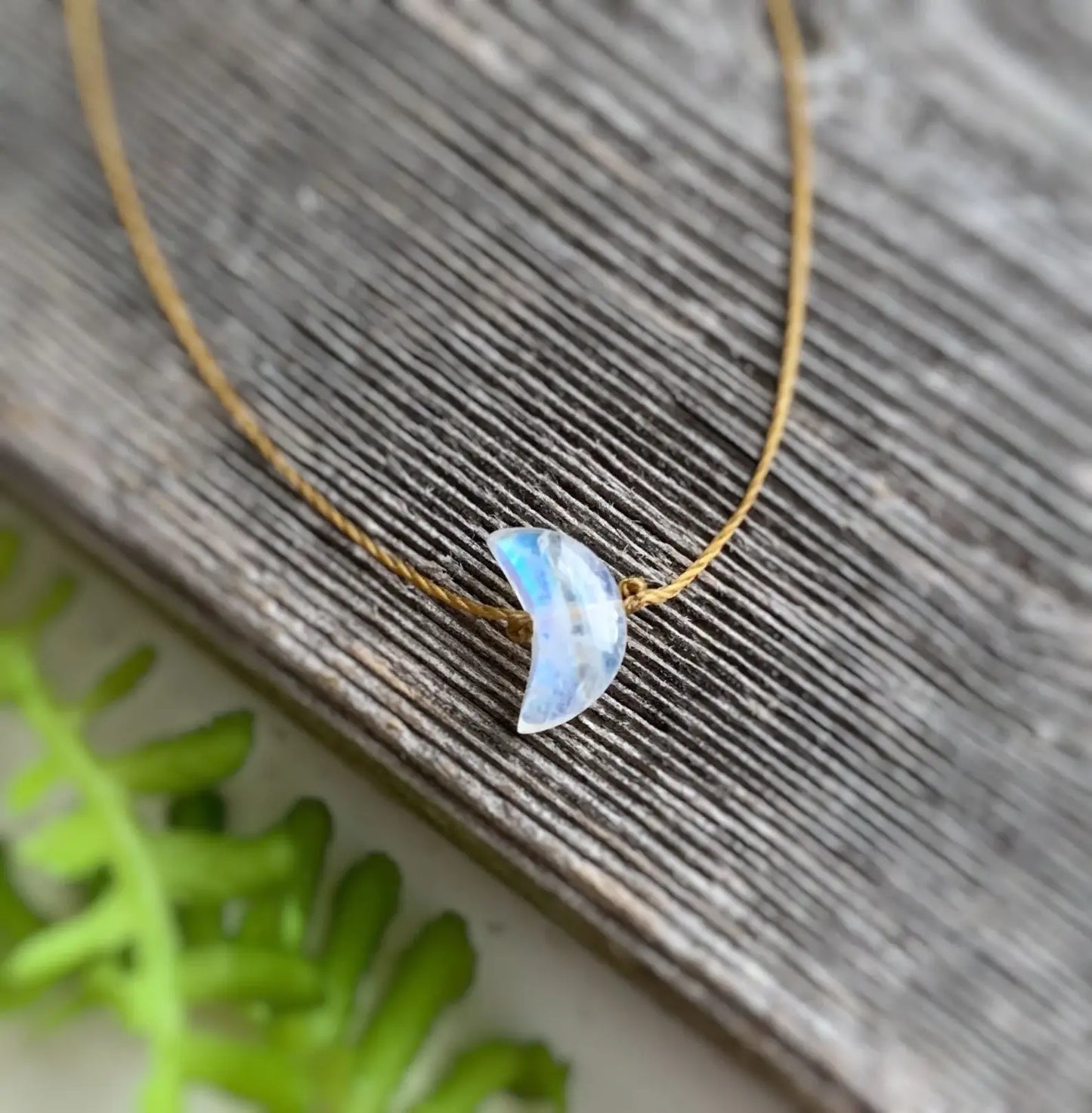 Moonstone Small Crescent Necklace