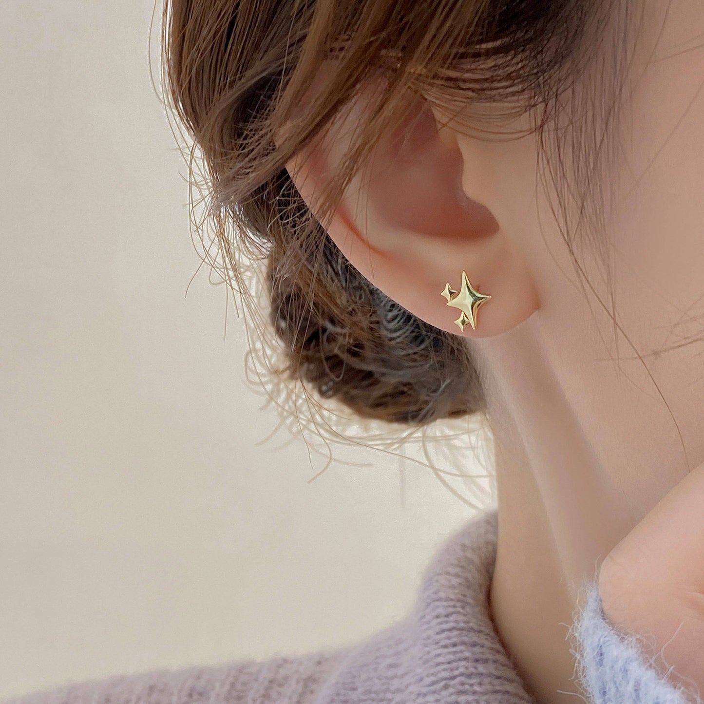 Sterling Silver Star Stud Earrings