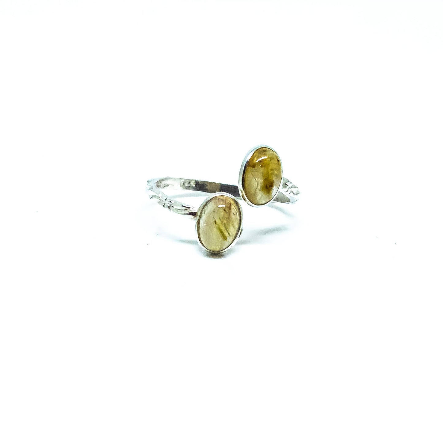 Adjustable Gemstone Ring Sterling Silver