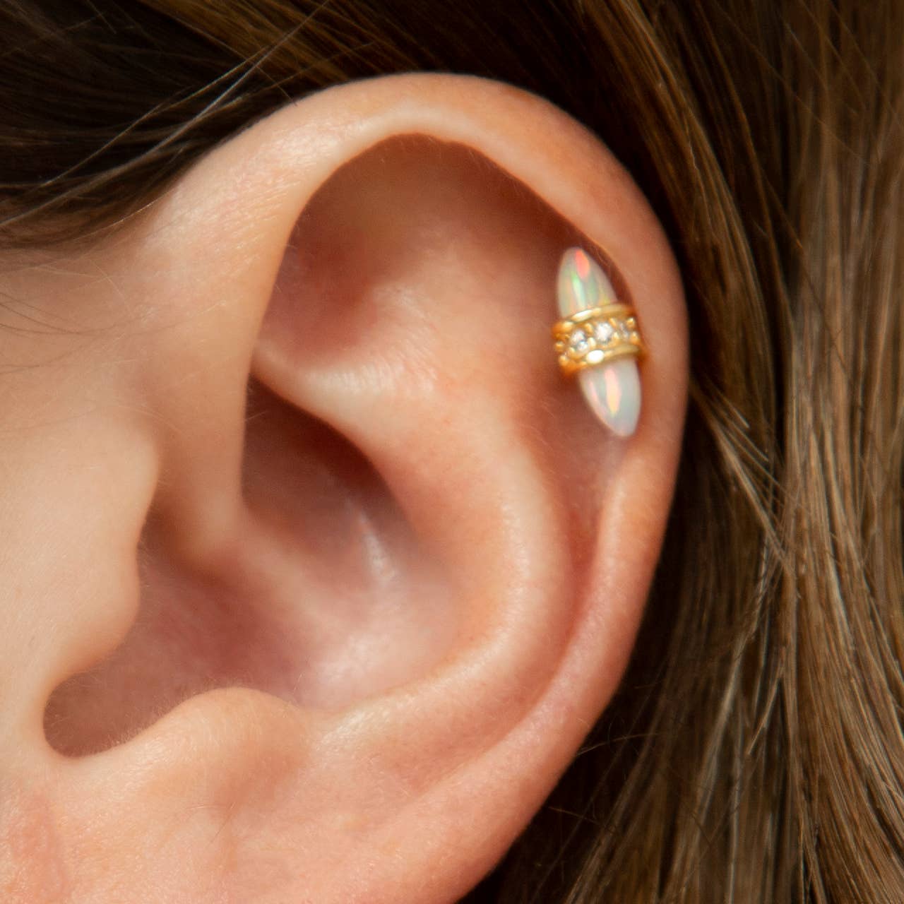 DAINTY OPAL STUD EARRINGS