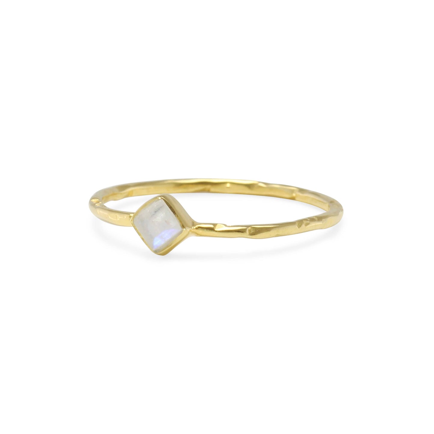 Handmade Dainty 18kt Gold Vermeil Moonstone Ring