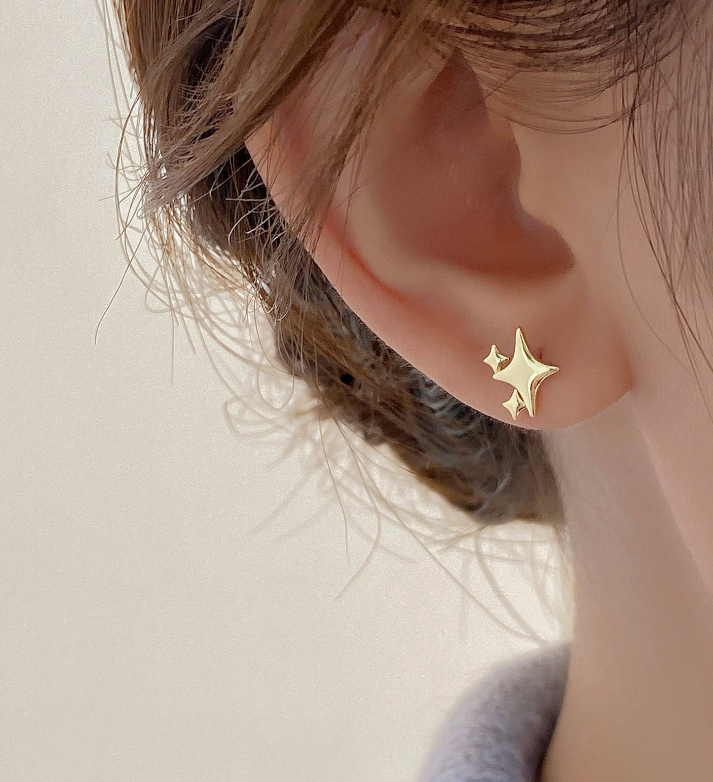 Sterling Silver Star Stud Earrings
