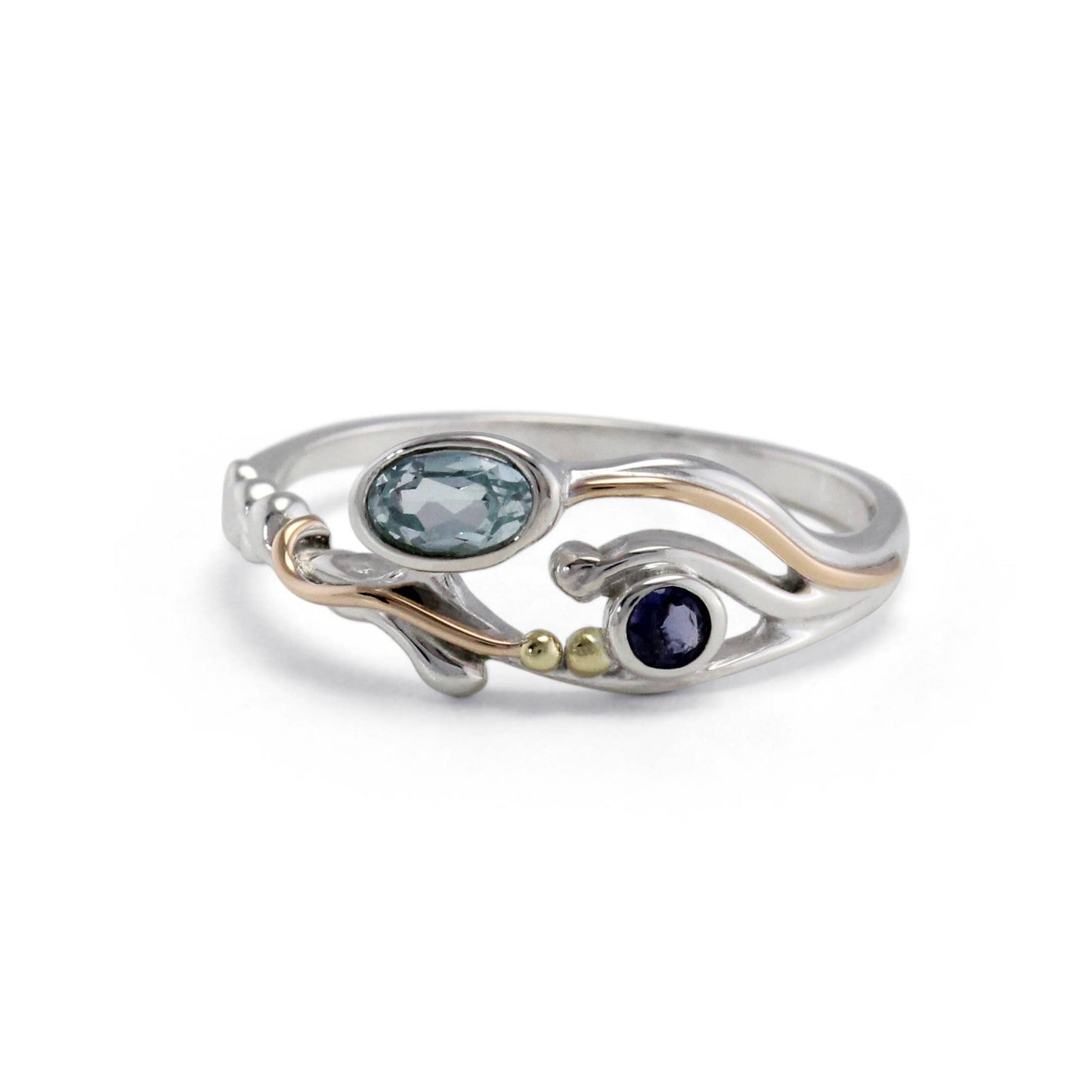 Handmade Sterling Silver Iolite and Blue Topaz Ring