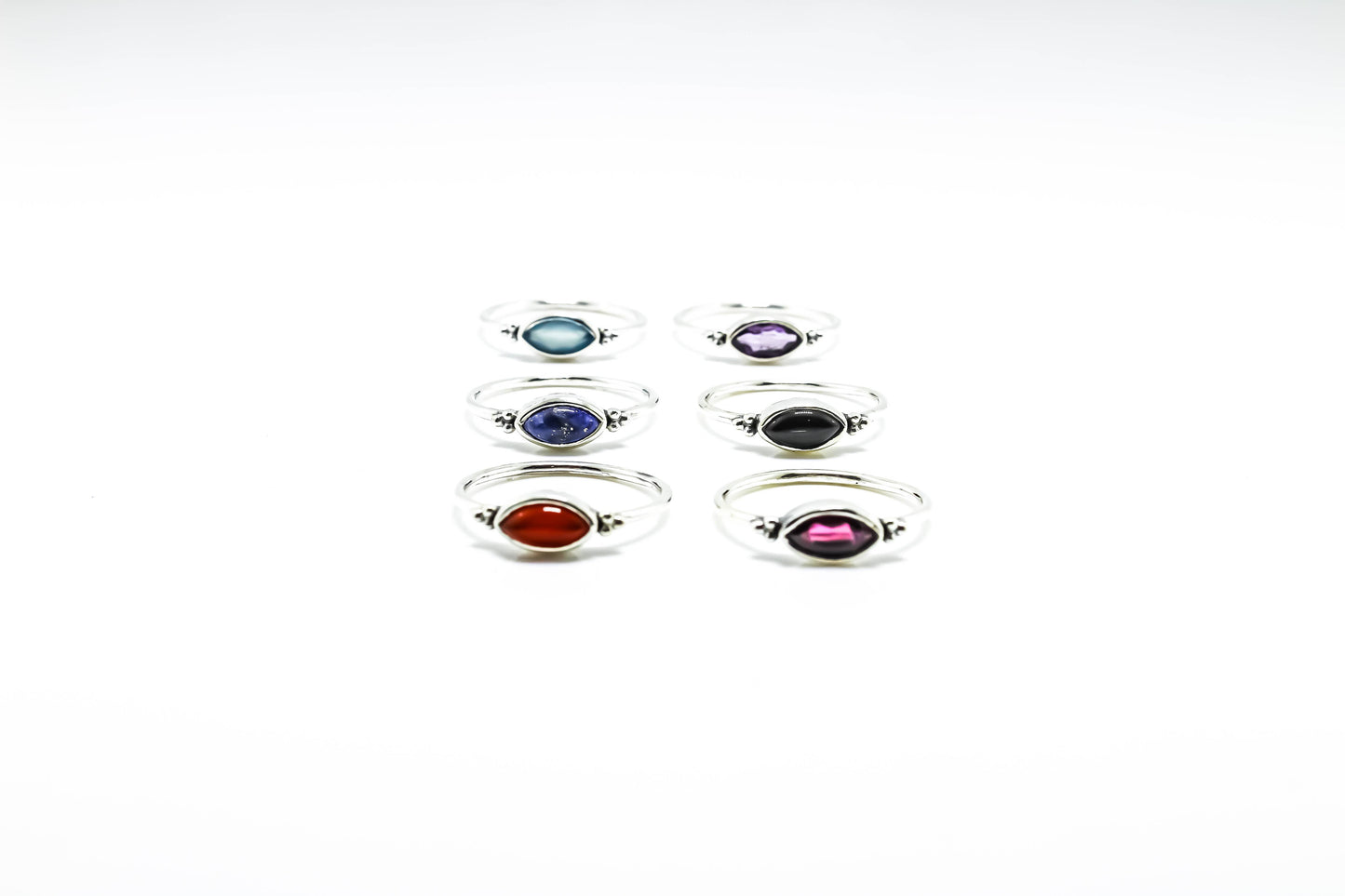 Gemstone Sterling Silver Ring Size 8