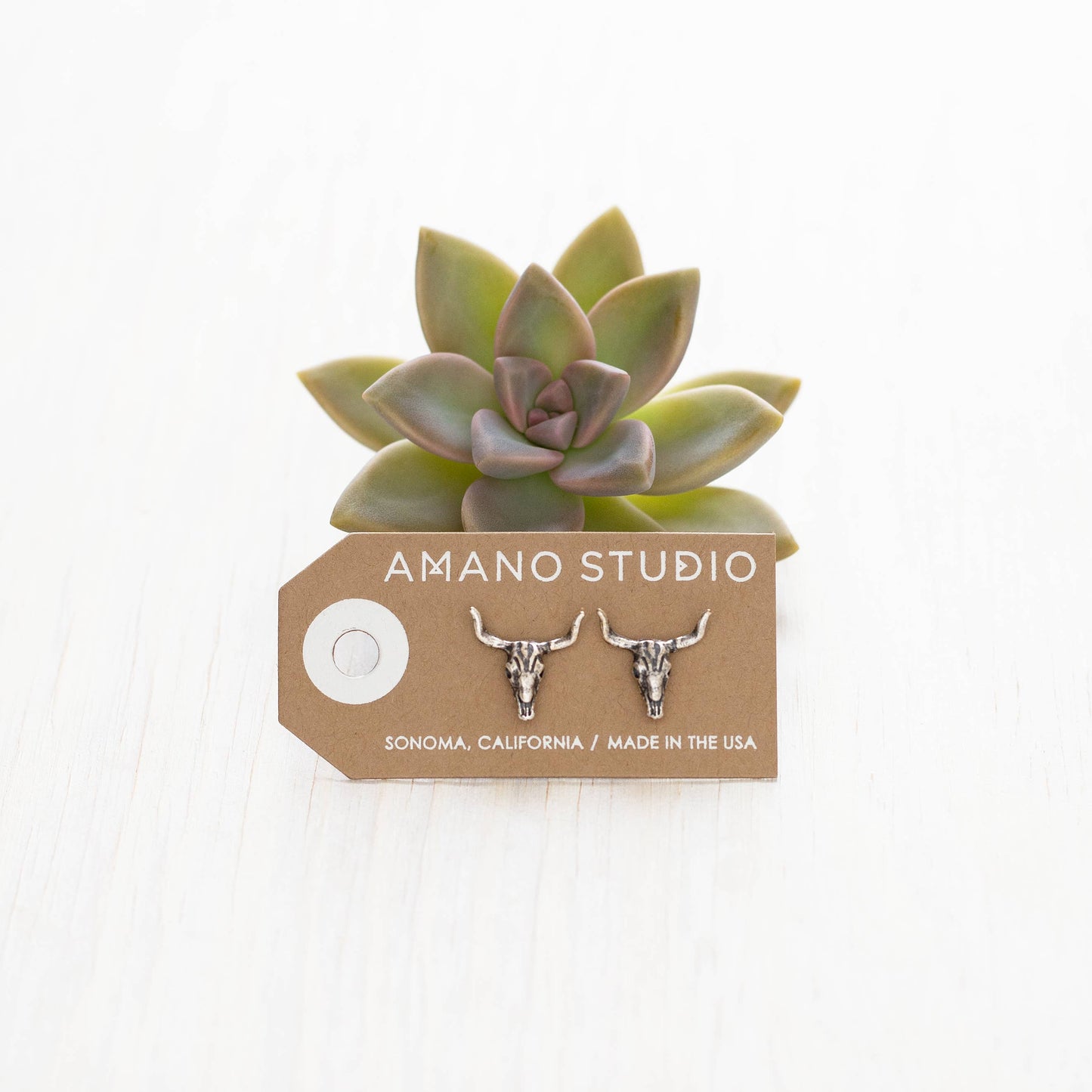 Steer Skull Stud Earrings