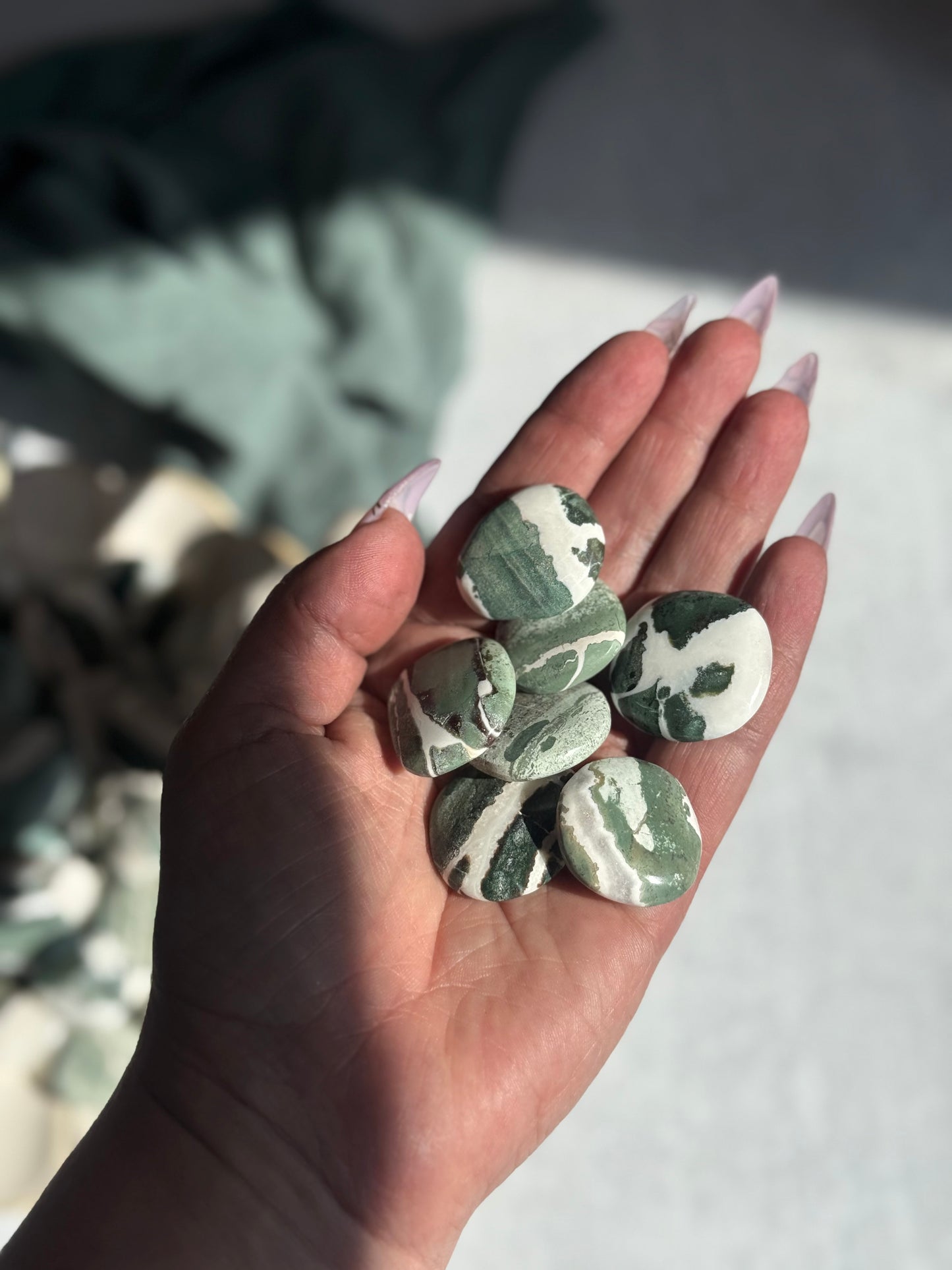 Banded Green Jade Mini Palmstone