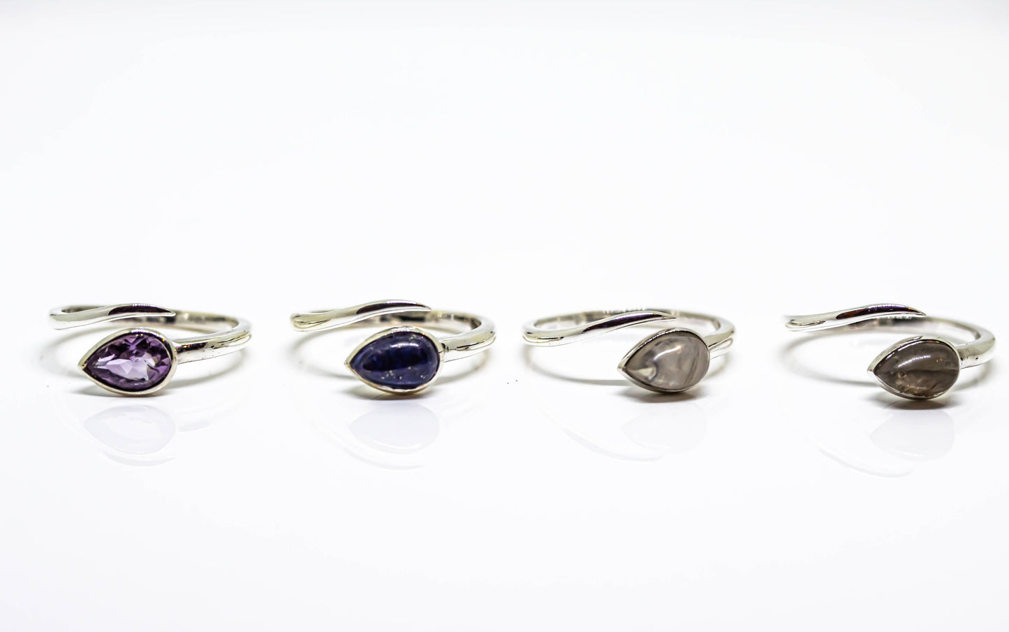 Gemstone Ring Sterling Silver Adjustable