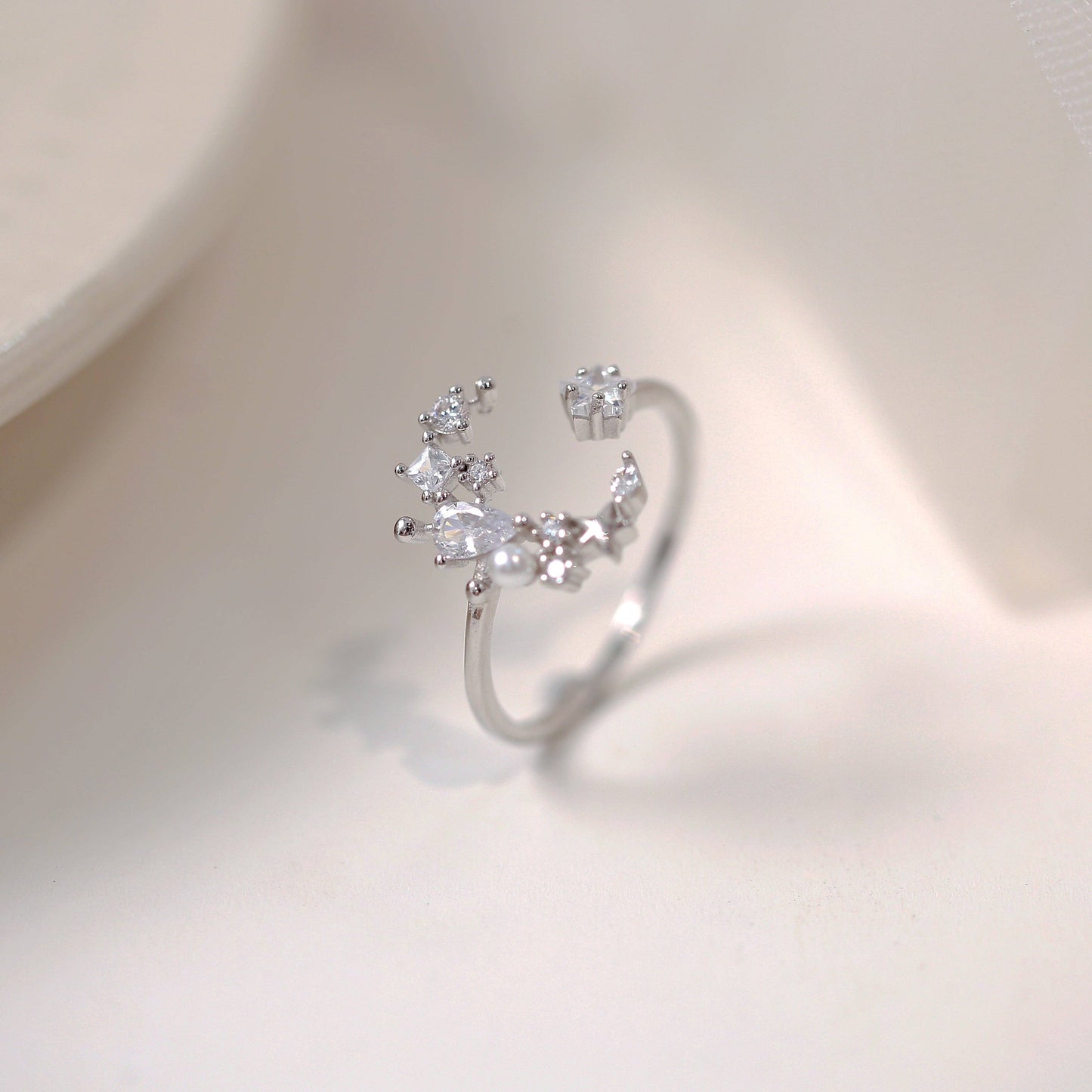 Sterling Silver Star and Moon Ring