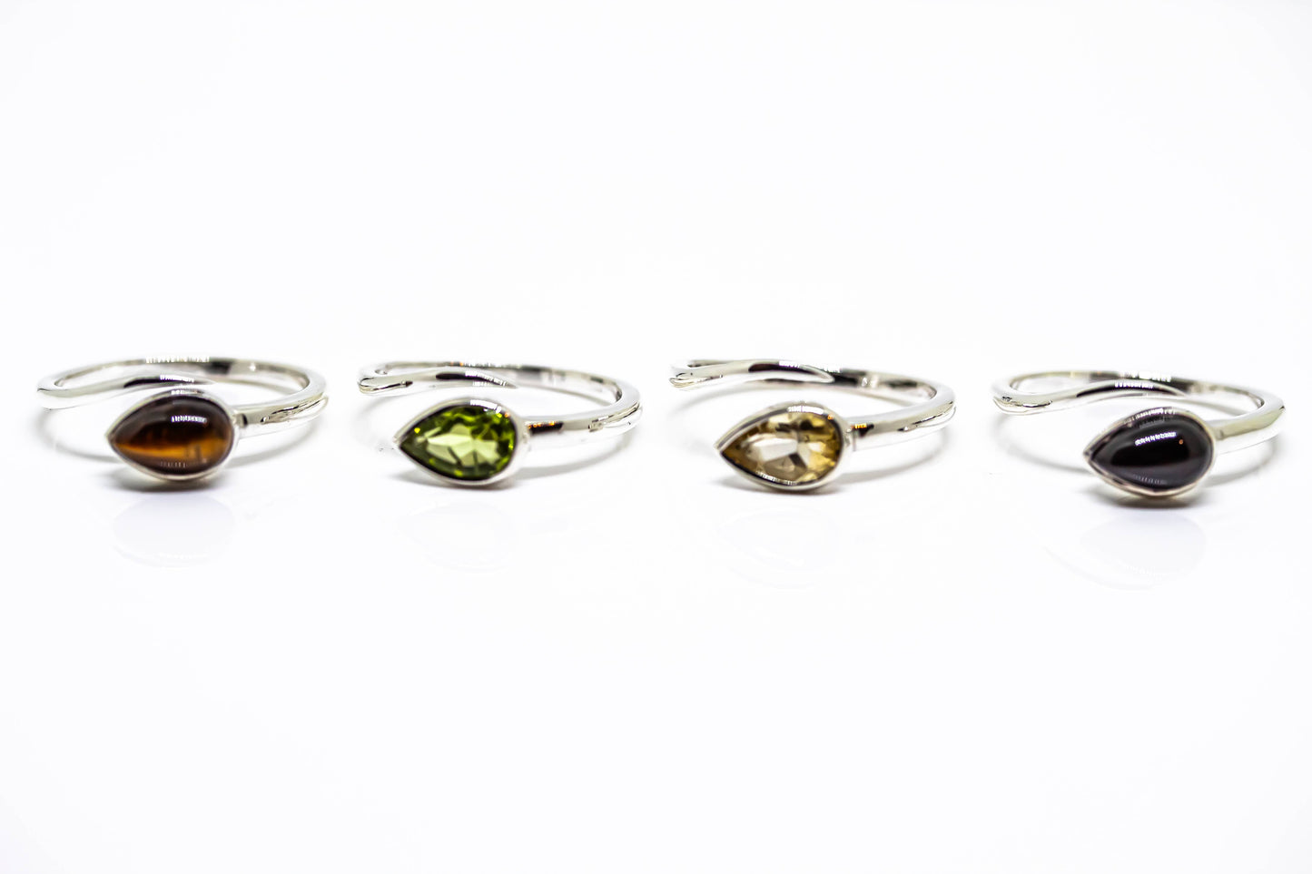 Gemstone Ring Sterling Silver Adjustable