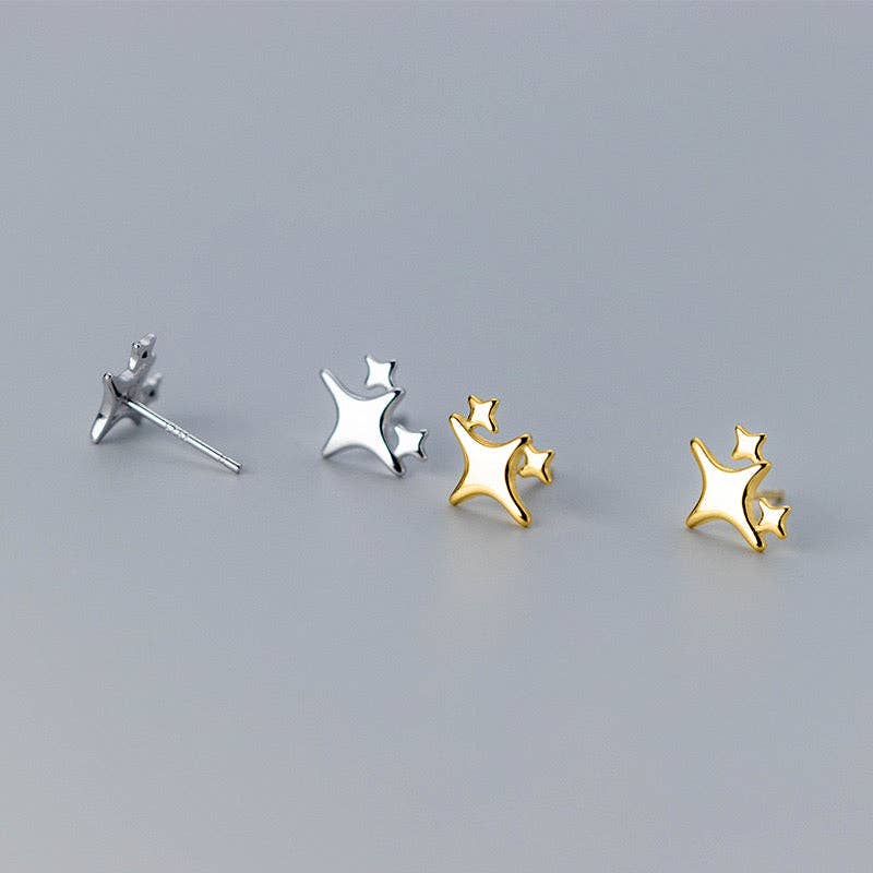 Sterling Silver Star Stud Earrings