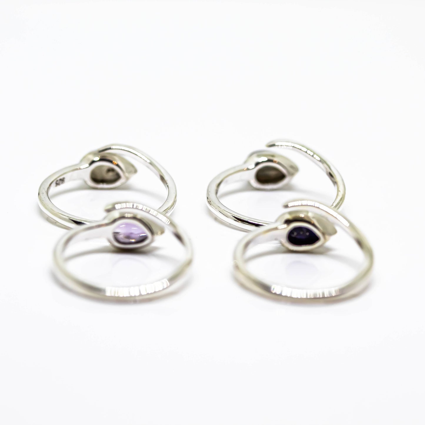 Gemstone Ring Sterling Silver Adjustable