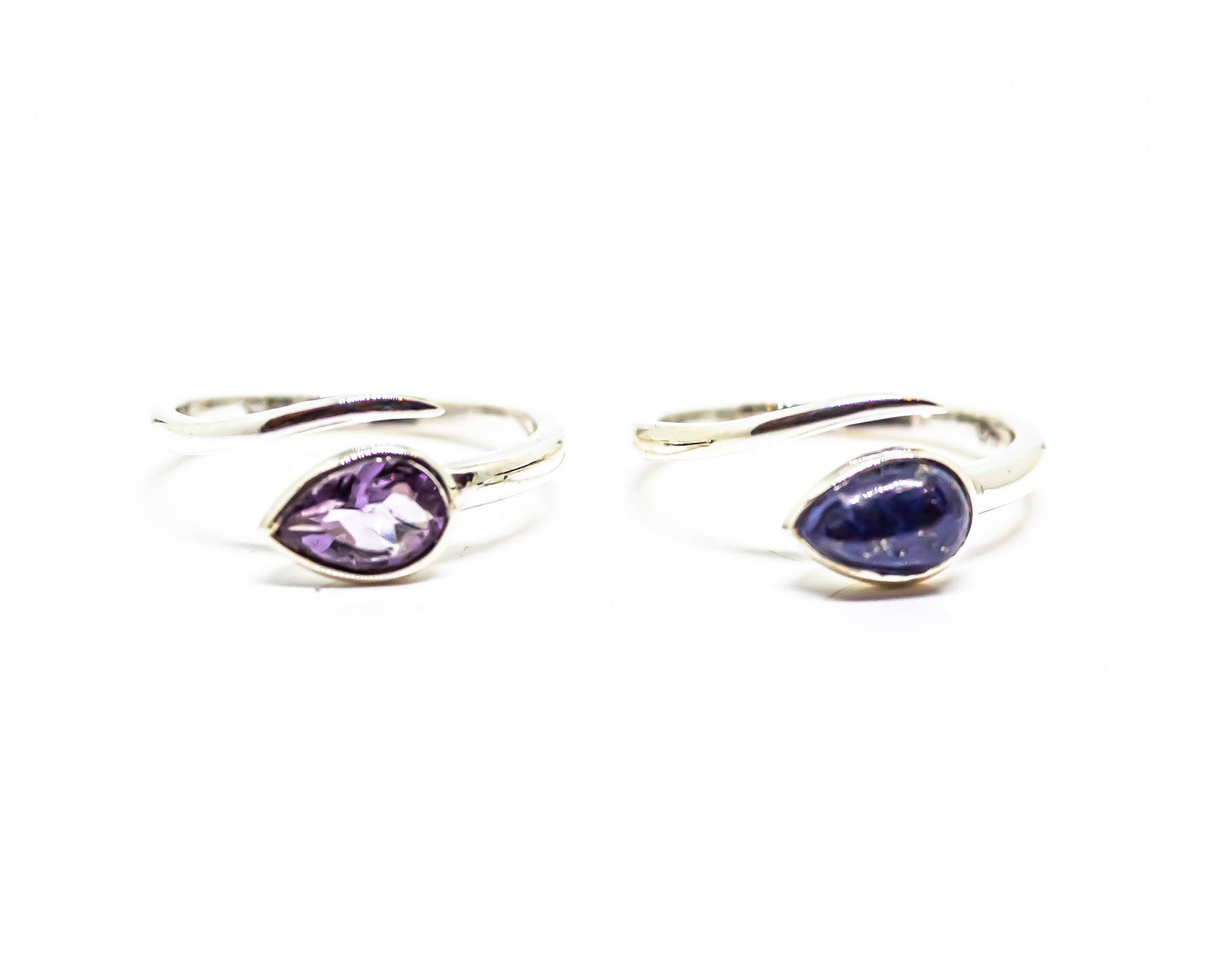 Gemstone Ring Sterling Silver Adjustable