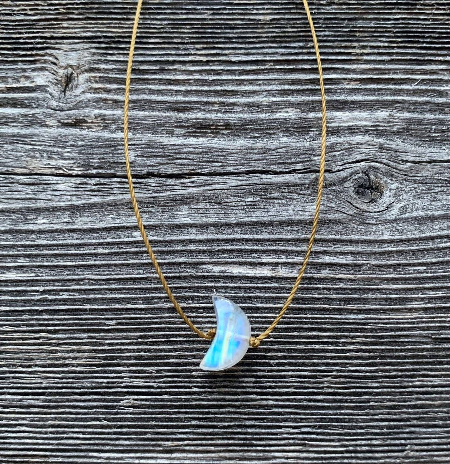 Moonstone Small Crescent Necklace