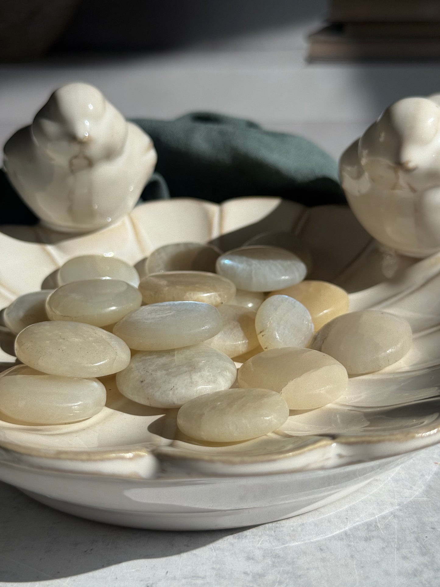 African White Moonstone Mini Palmstone