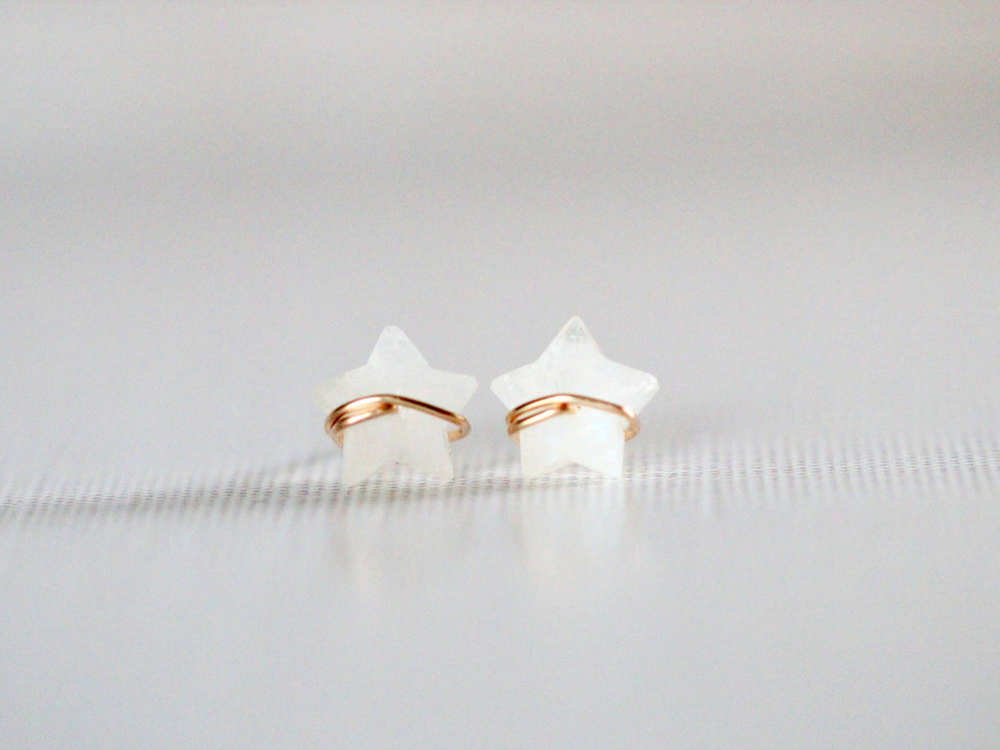 Moonbeam + Stardust Studs - Moonstone