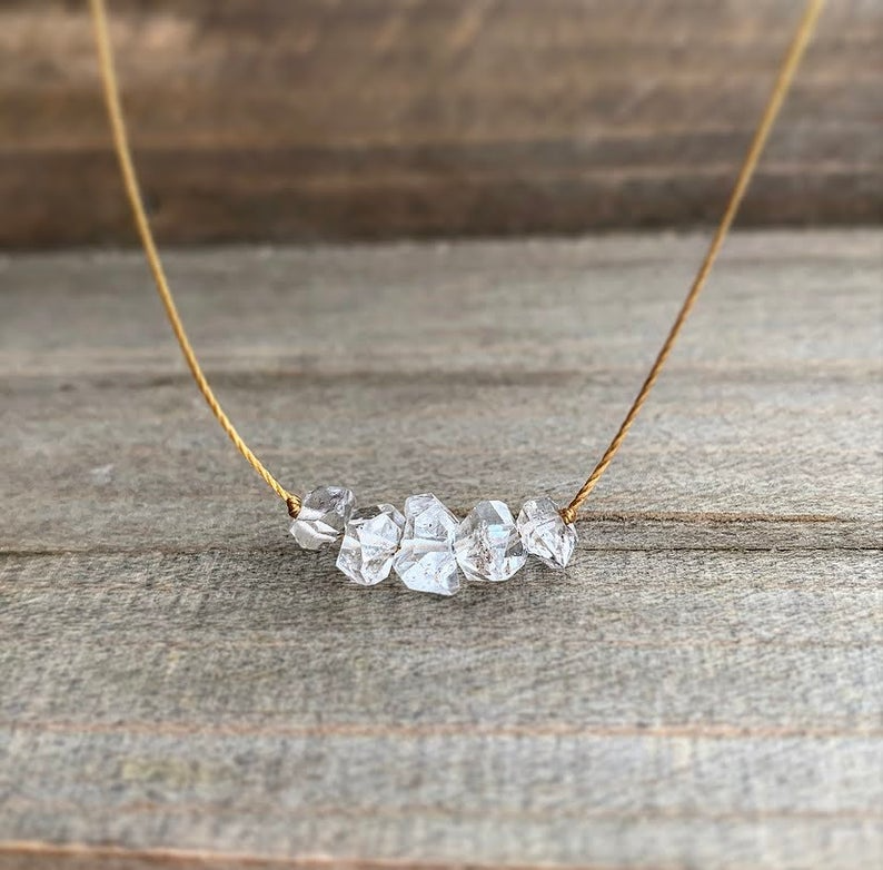 Herkimer Diamond Bar Necklace
