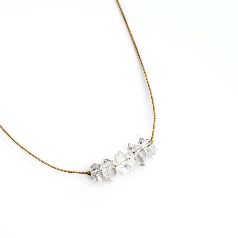 Herkimer Diamond Bar Necklace