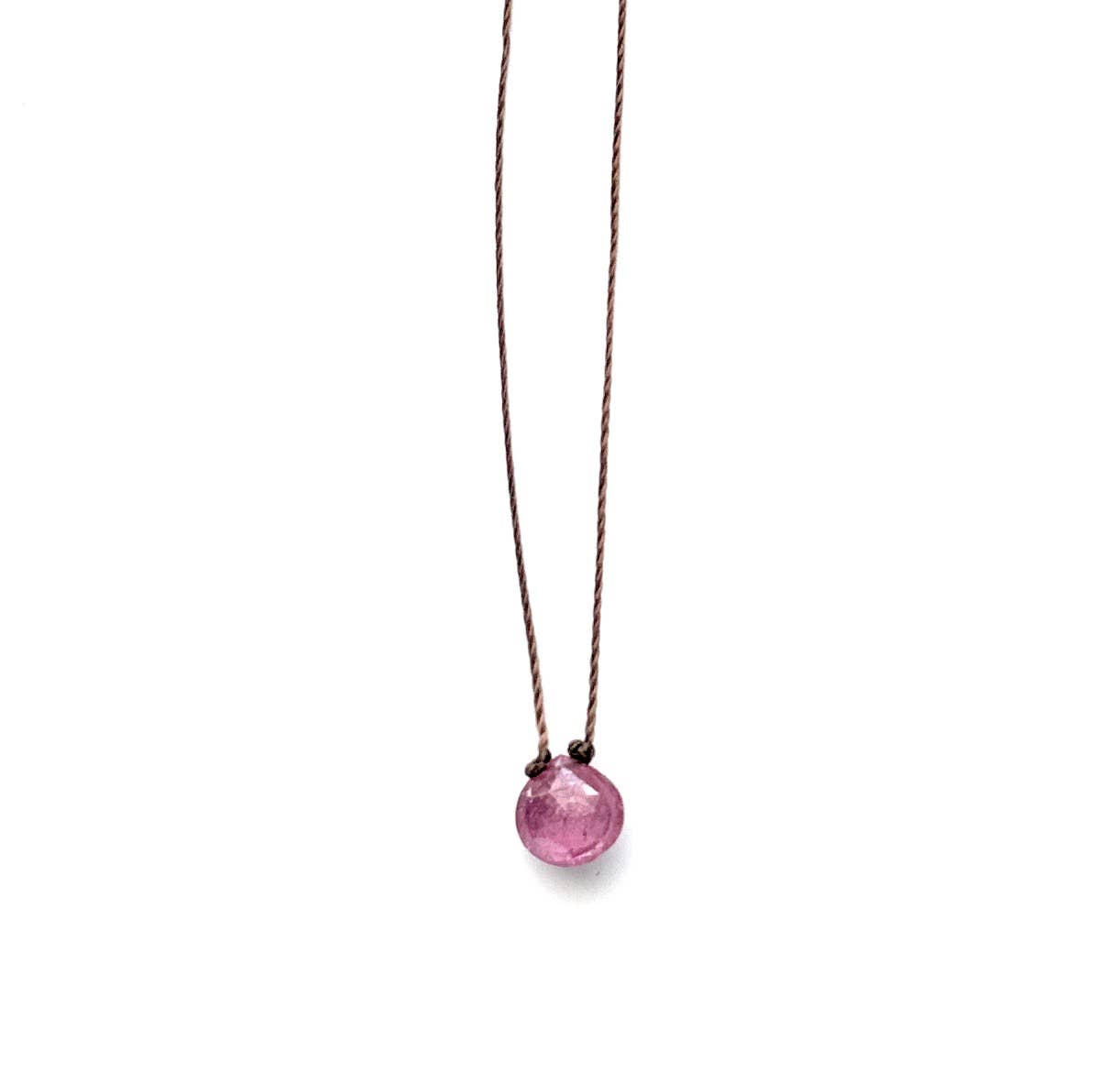 Pink Sapphire Small Faceted Teardrop Necklace