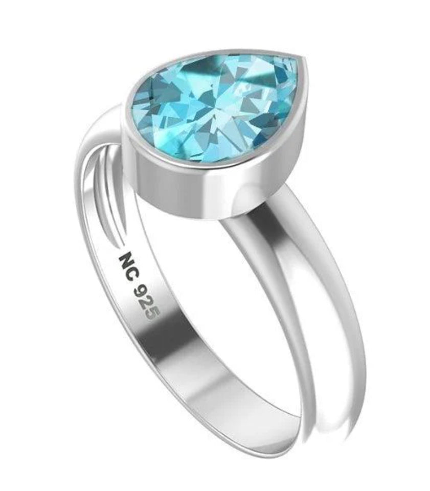 Teardrop Aquamarine Ring