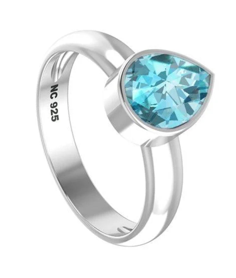 Teardrop Aquamarine Ring