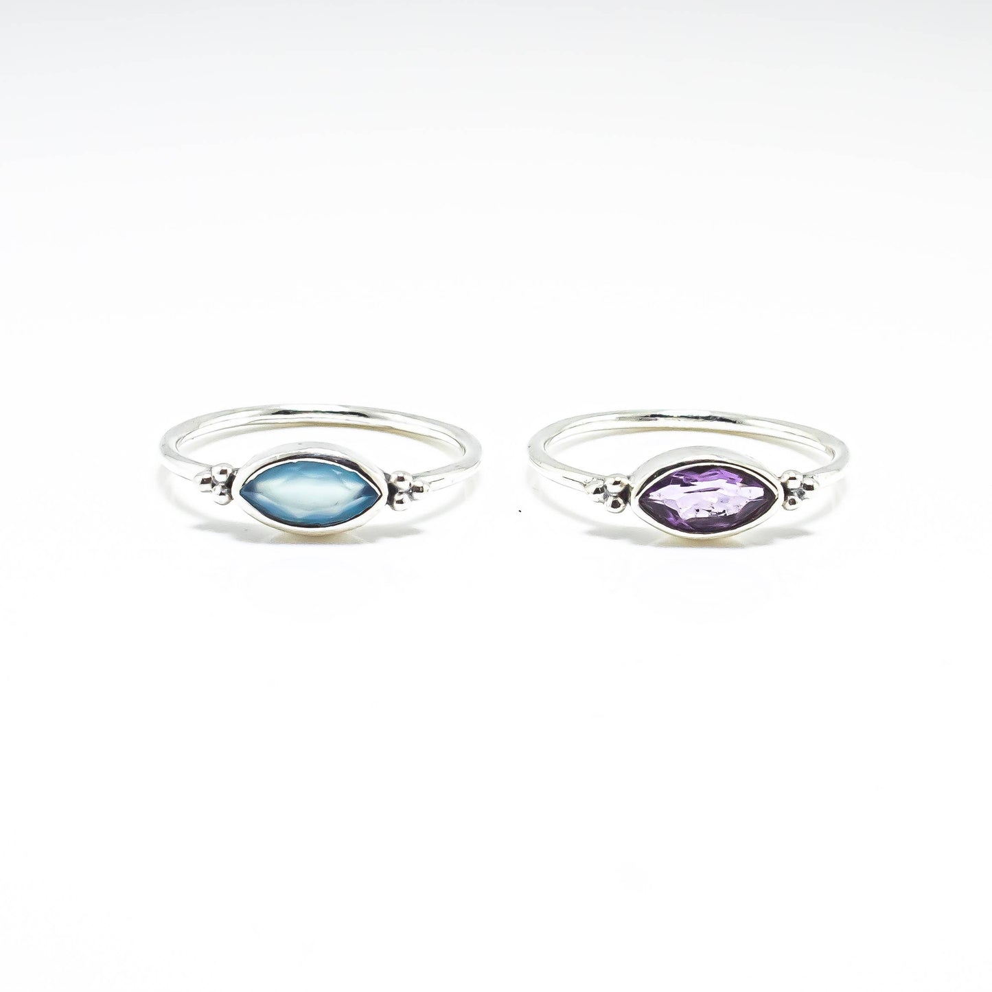 Gemstone Sterling Silver Ring Size 8