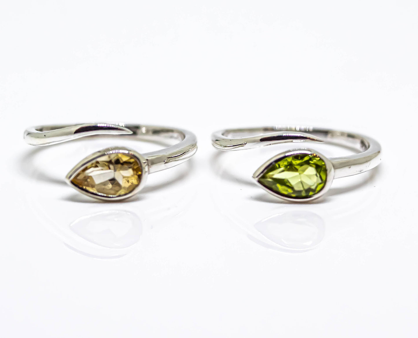 Gemstone Ring Sterling Silver Adjustable