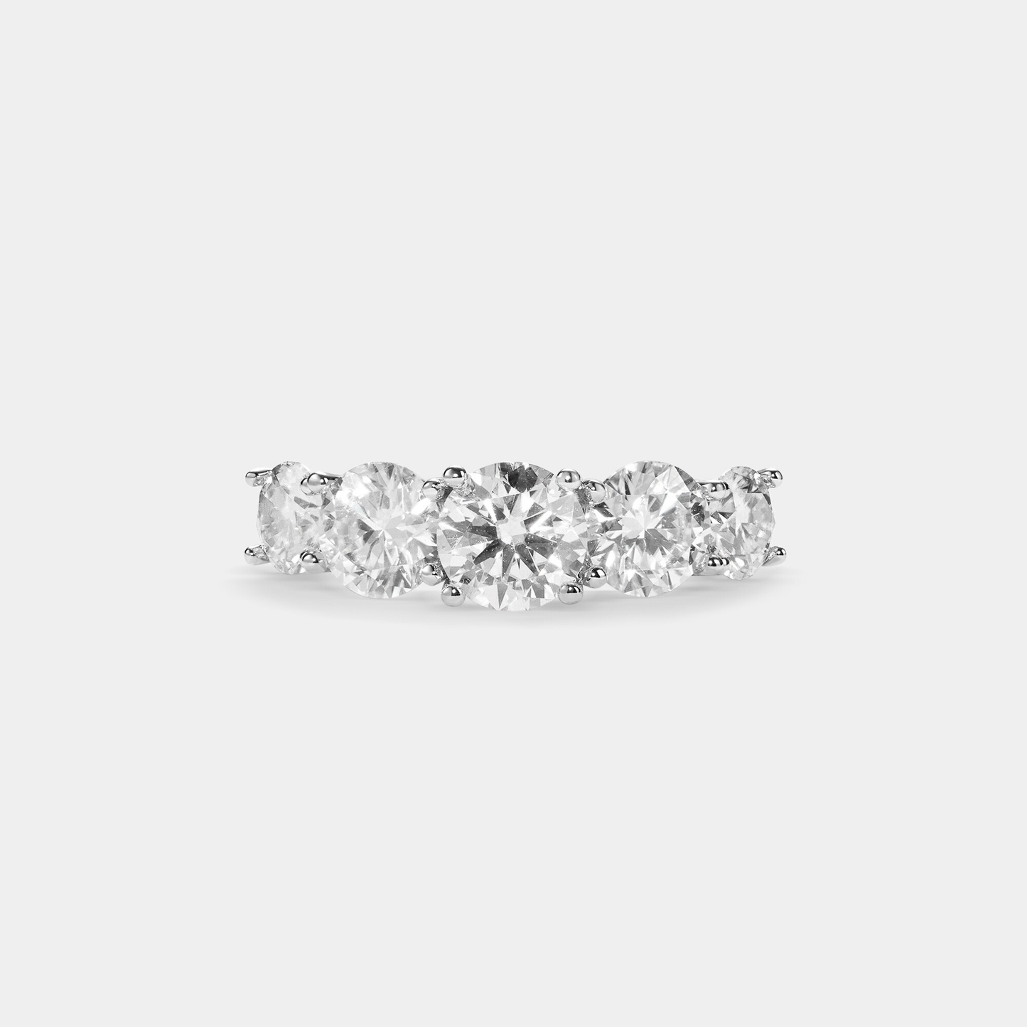 Lab Created Colored Moissanite Eternity Band in Platinum Plated O/Sterling Silver 925
