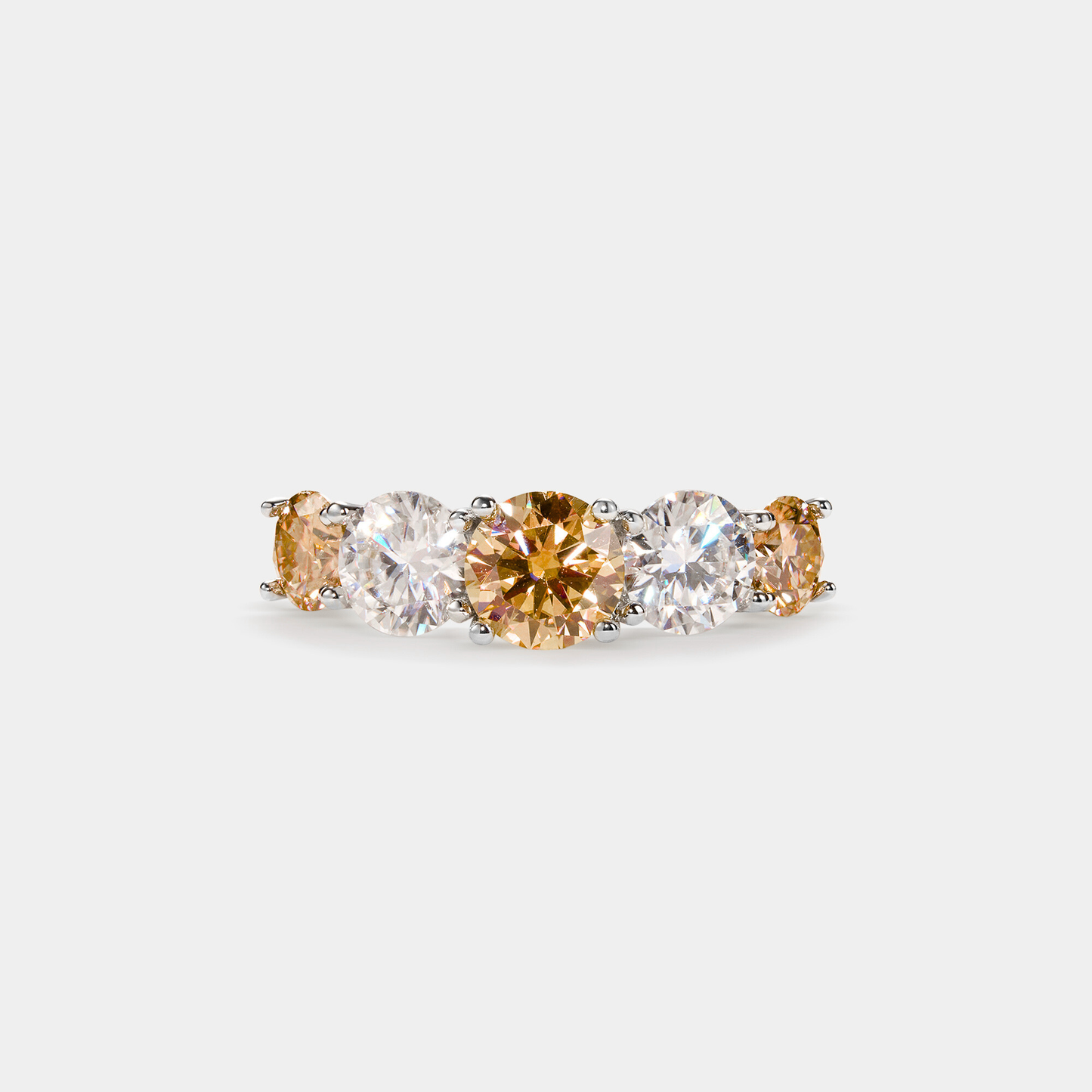 Lab Created Colored Moissanite Eternity Band in Platinum Plated O/Sterling Silver 925