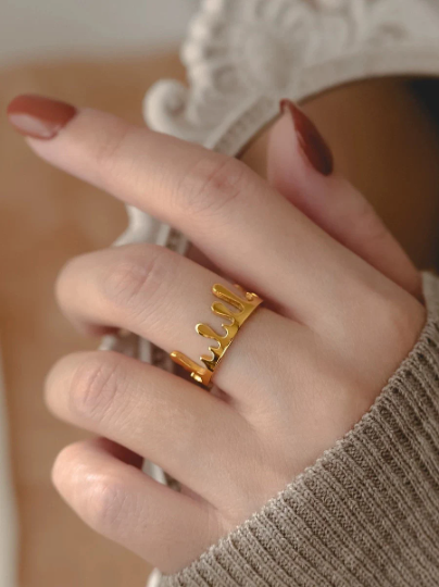 Waterproof Dripping Geometric Irregular Ring