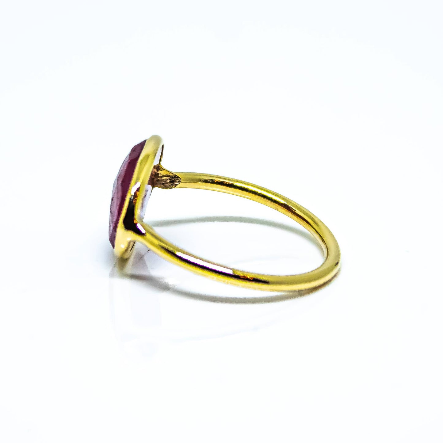 Ruby Abstract Ring Sterling Silver 18K Gold Micron