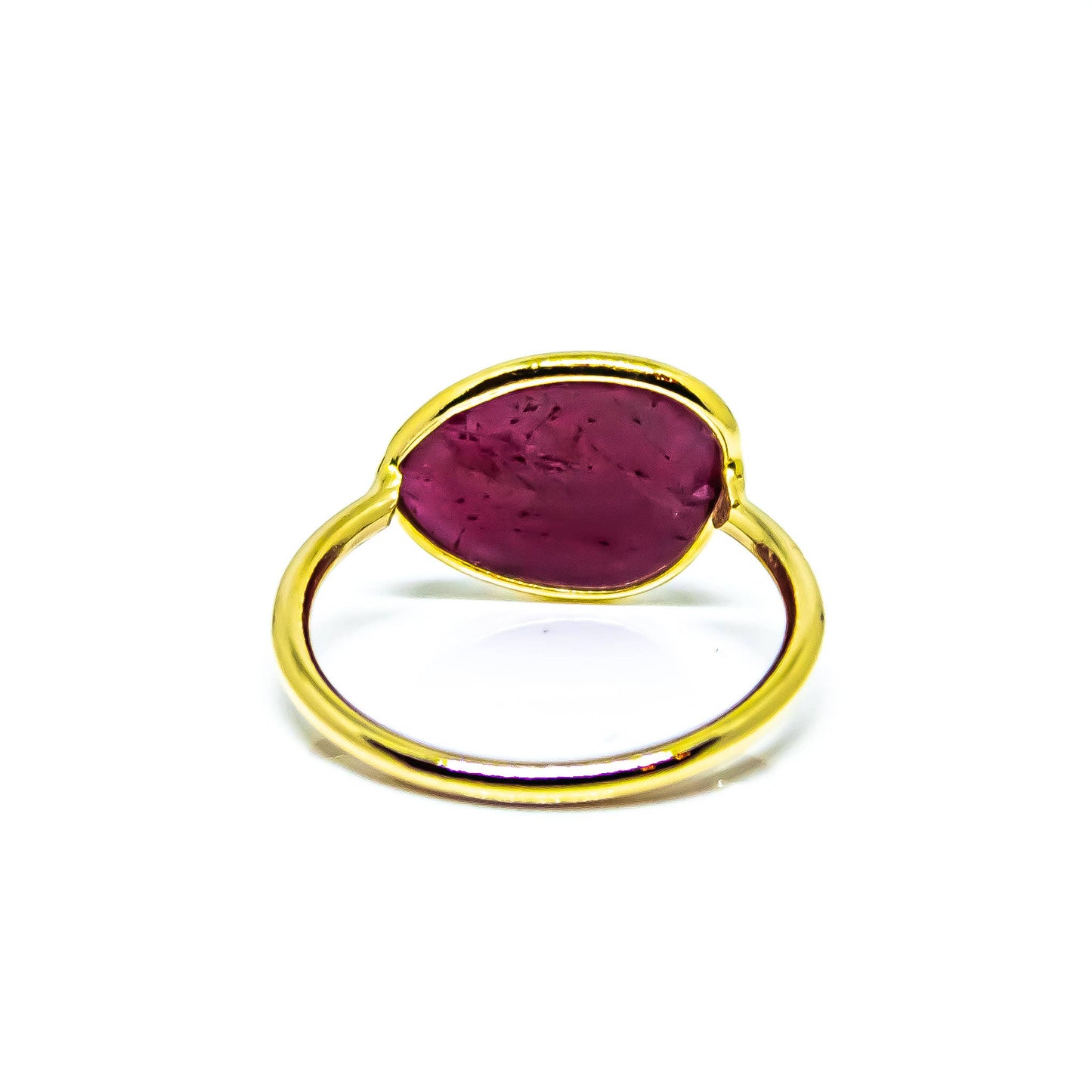 Ruby Abstract Ring Sterling Silver 18K Gold Micron