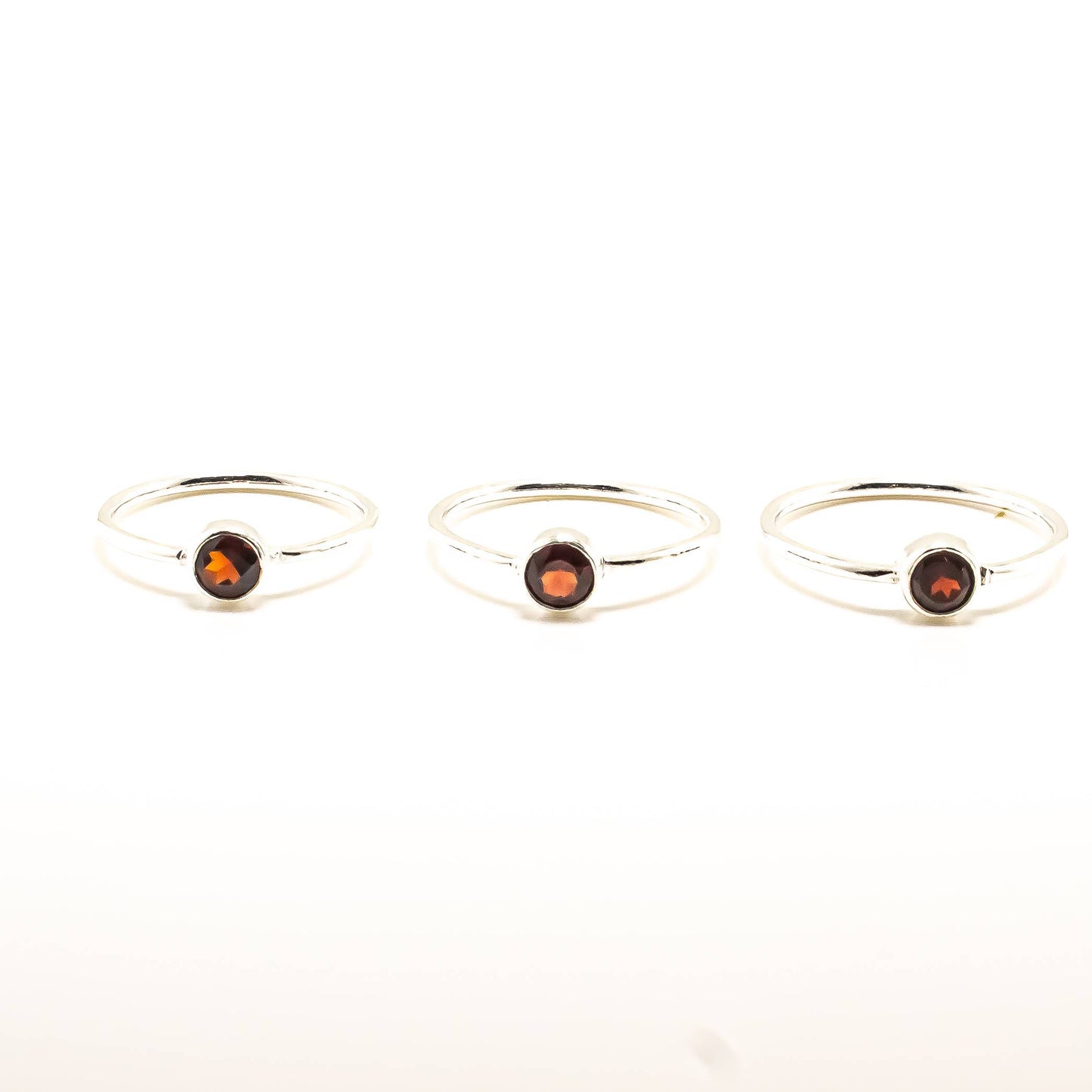 Garnet Sterling Silver Ring 925