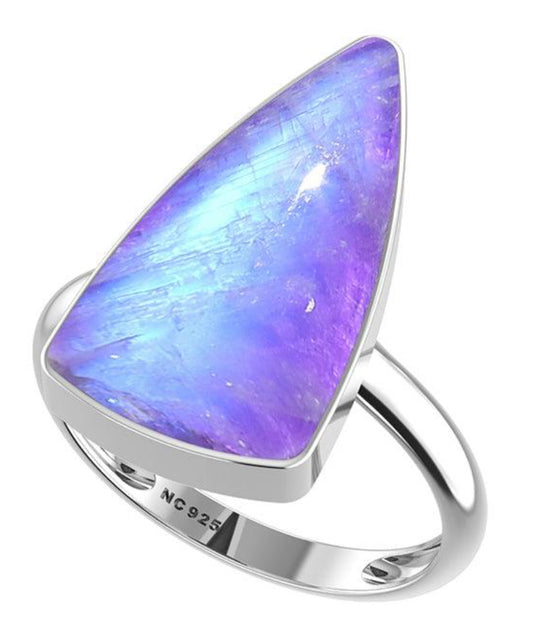 Purple Moonstone Geometric Ring