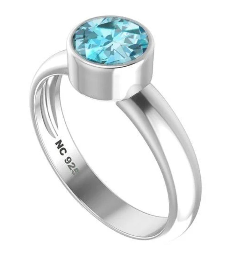 Brilliant Cut Aquamarine Ring