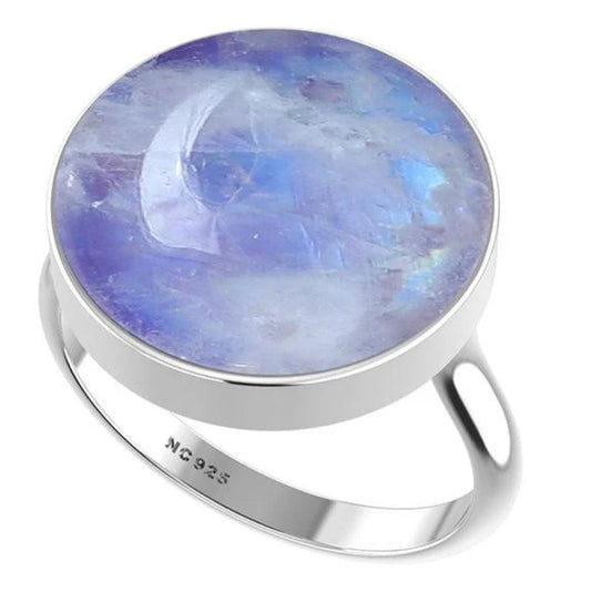 Purple Moonstone Round Cut Ring