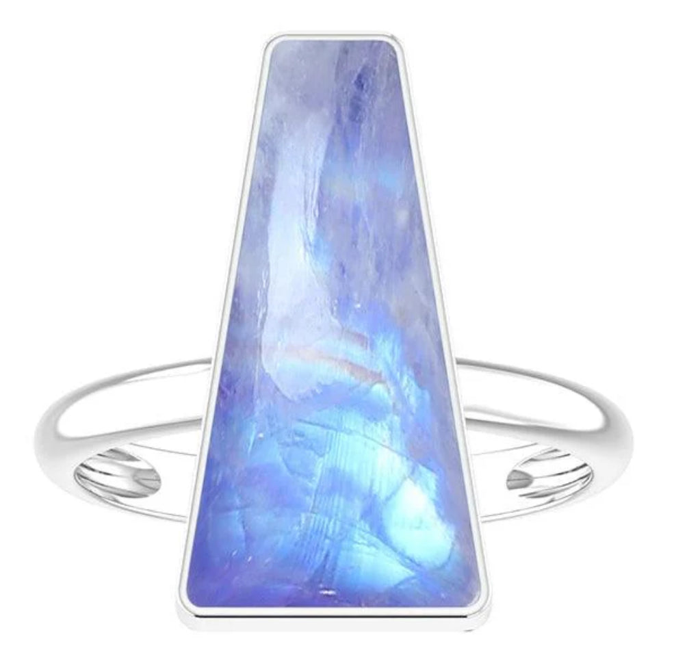 Purple Moonstone Geometric Ring “B”