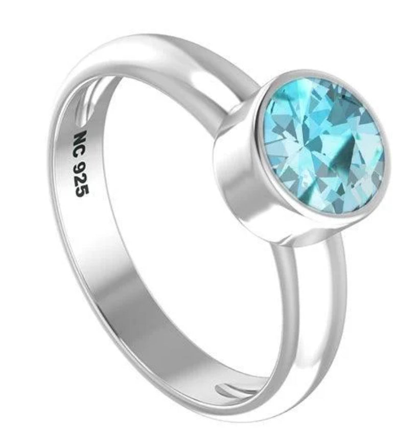 Brilliant Cut Aquamarine Ring