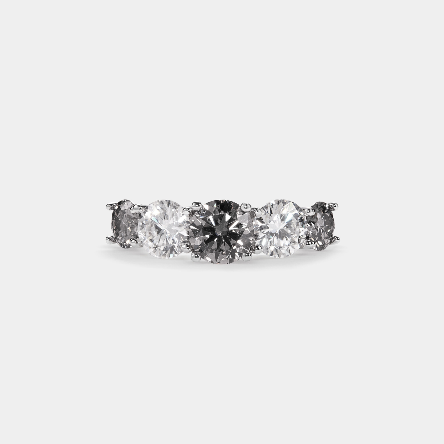 Lab Created Colored Moissanite Eternity Band in Platinum Plated O/Sterling Silver 925