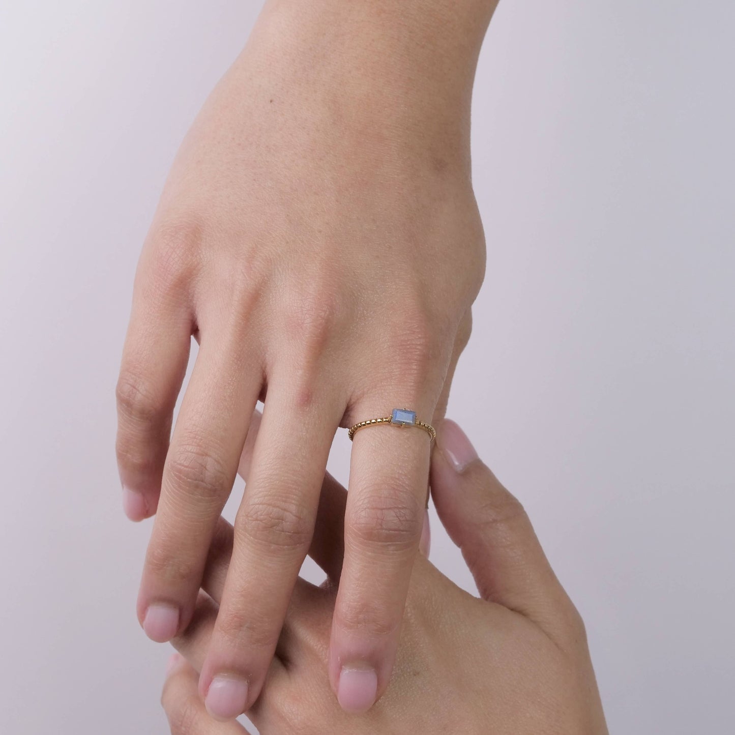 Brass Decorated Prong Stone Ring