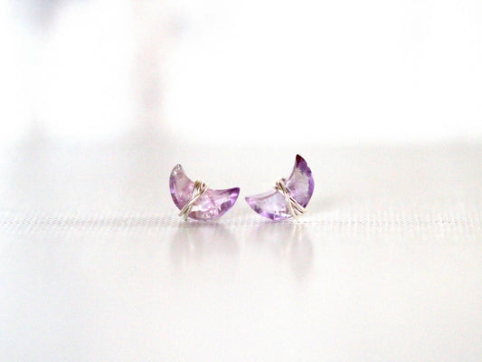 Moonbeam + Stardust Studs - Amethyst