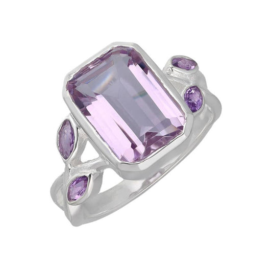 925 Sterling Silver Purple Amethyst Solitaire Ring