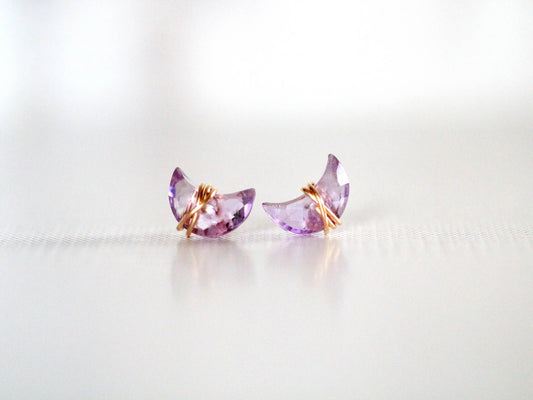 Moonbeam + Stardust Studs - Amethyst