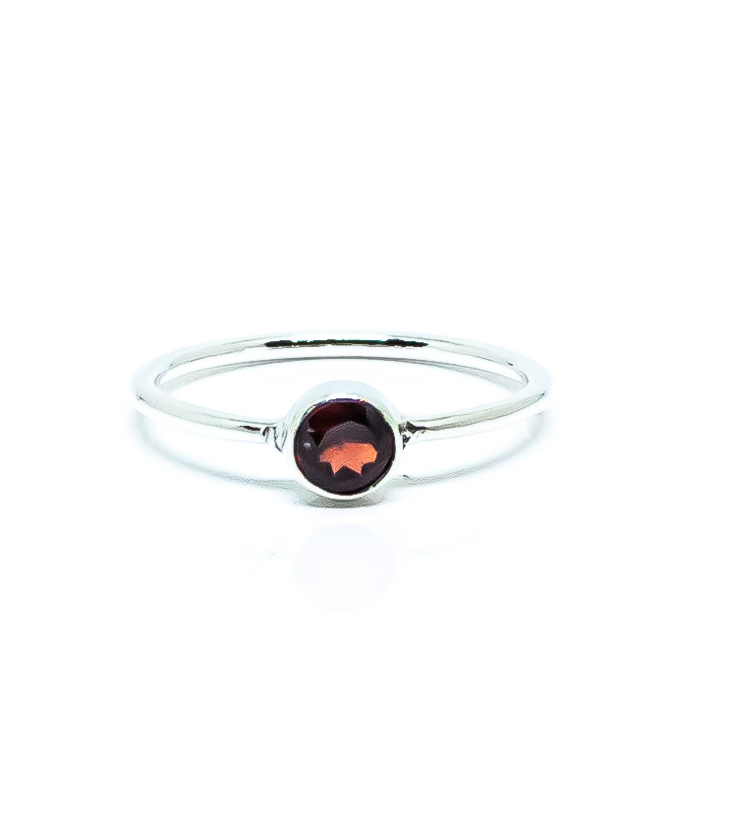 Garnet Sterling Silver Ring 925